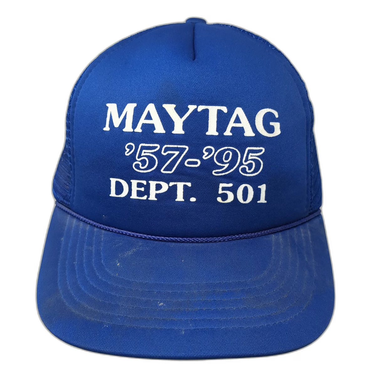 KC Maytag Blue Trucker Hat One Size Snapback Mesh Rope Dept 501 '57-'95