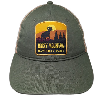 H3 Headwear Rocky Mountain National Park Green Trucker Hat One Size Snapback