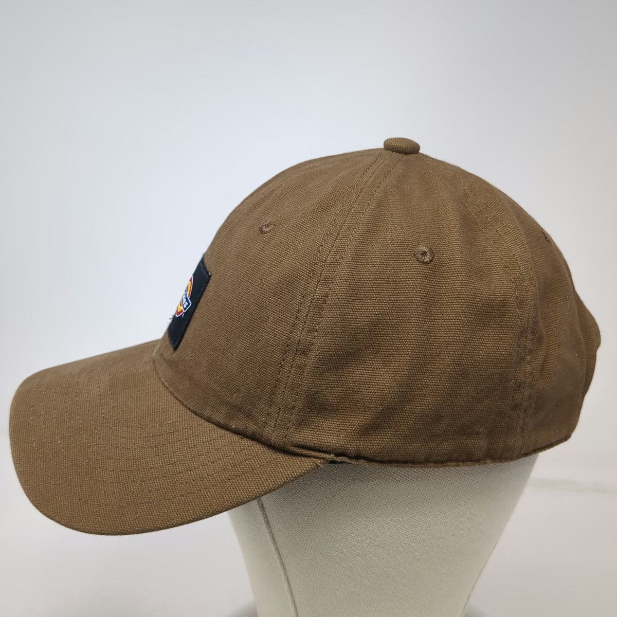 Dickies Snapback Hat Brown One Size Logo Patch Cotton Workwear Baseball Cap