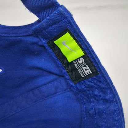 Nike Trucker Hat Blue One Size Heritage 86 Swoosh Adjustable Slideback Logo