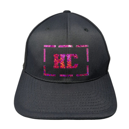 KC Fitted Trucker Hat Black 6 7/8-7 3/8 Pacflex Mesh Back Pacific Headwear