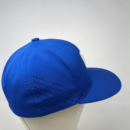 NB Fitted Hat Blue S/M Embroidered Solid Laser Cut Pacific Headwear