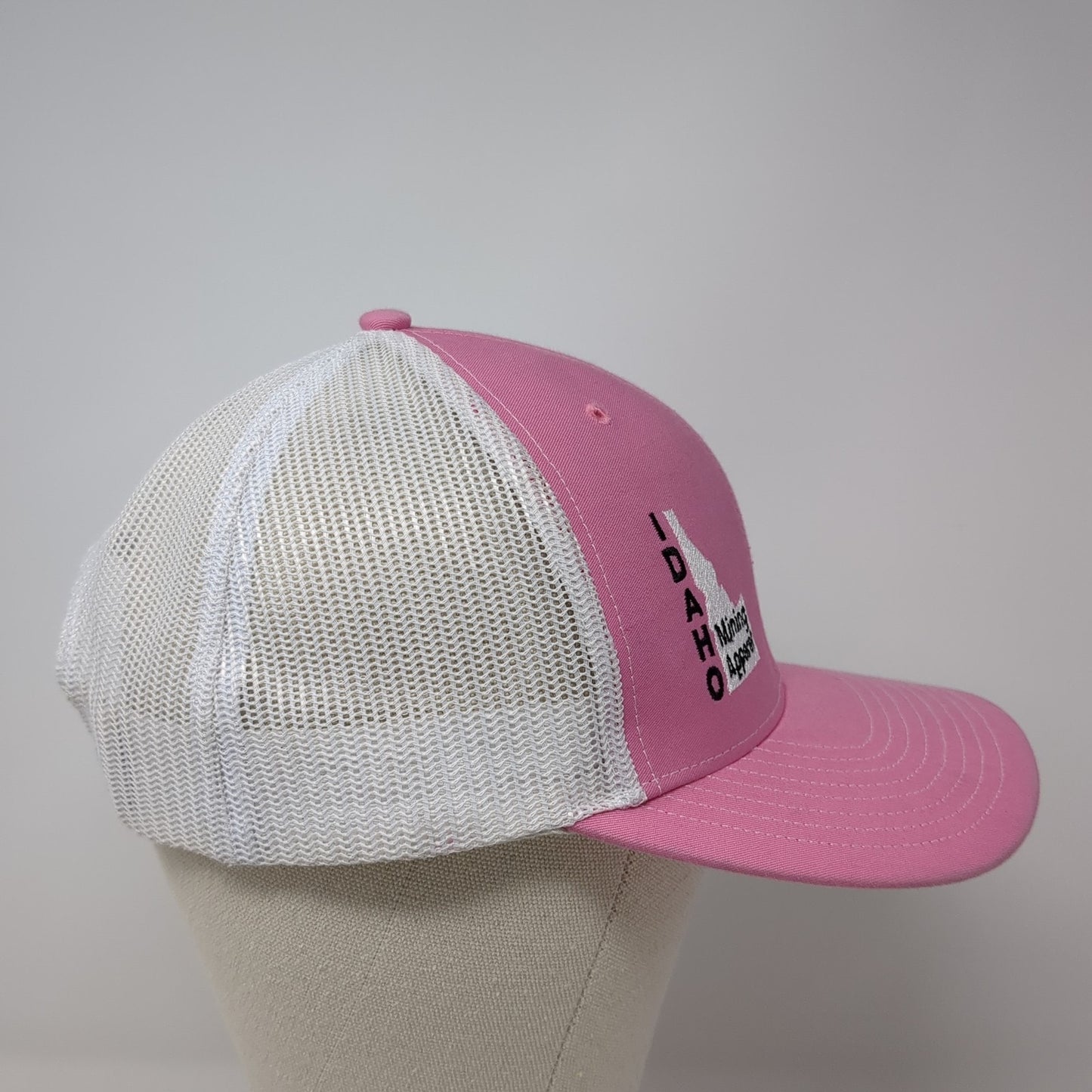 Idaho Mining Apparel Trucker Hat Pink One Size Adjustable Mesh Back Richardson