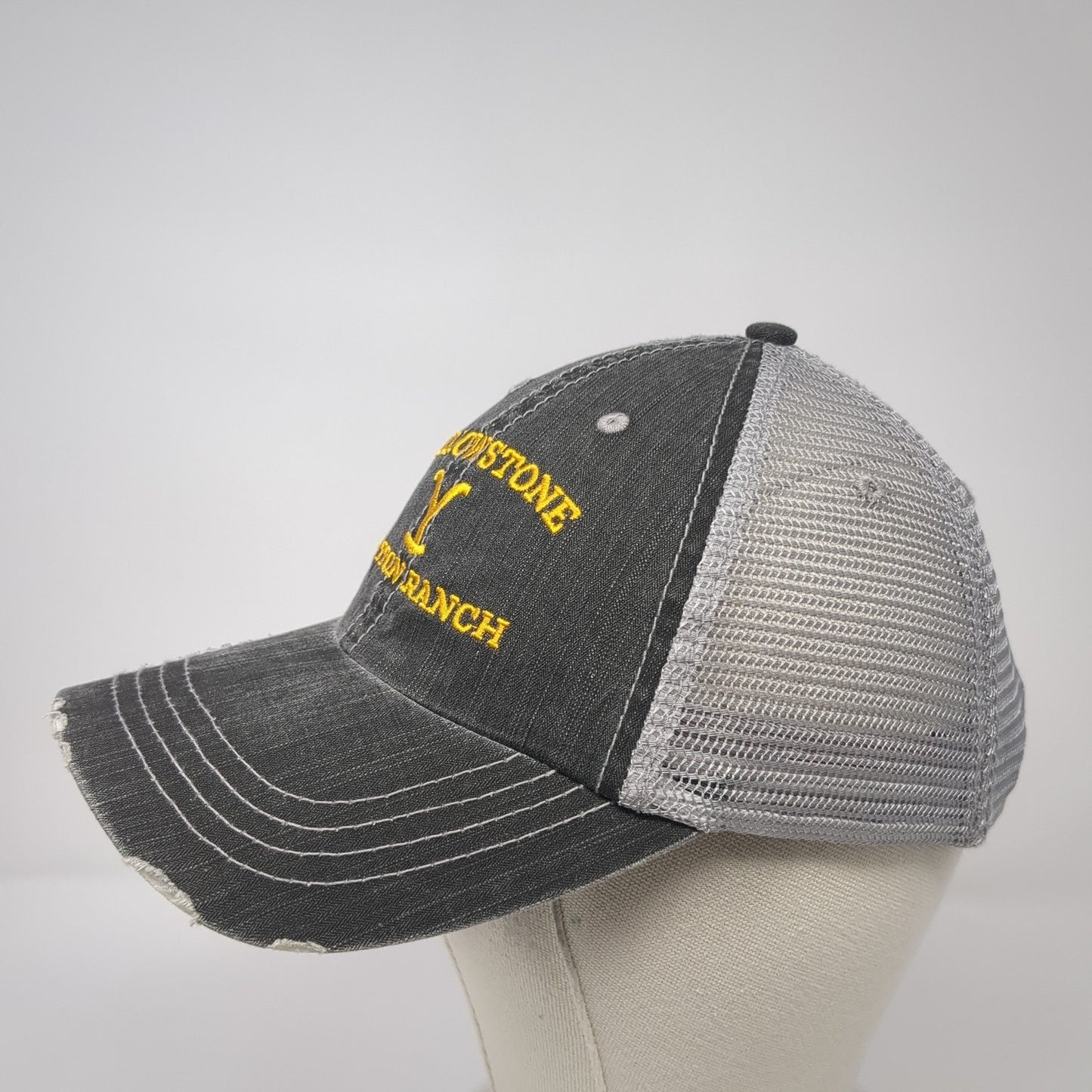 Yellowstone Dutton Ranch Strapback Trucker Hat Gray One Size Adjustable
