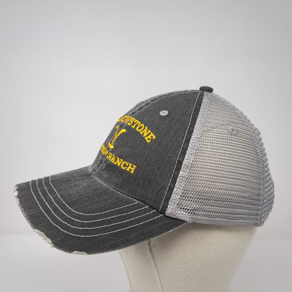 Yellowstone Dutton Ranch Strapback Trucker Hat Gray One Size Adjustable