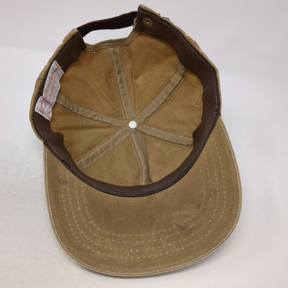 Filson Baseball Cap Brown One Size Leather Strap Waxed Cotton Logo Seattle Hat