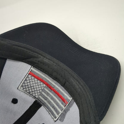 Black Thin Red Line American Flag Baseball Cap One Size Firefighter Support Hat