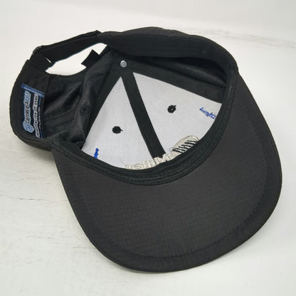Cap America Miller Logo Black One Size Baseball Cap Blue Accents Golf Hat