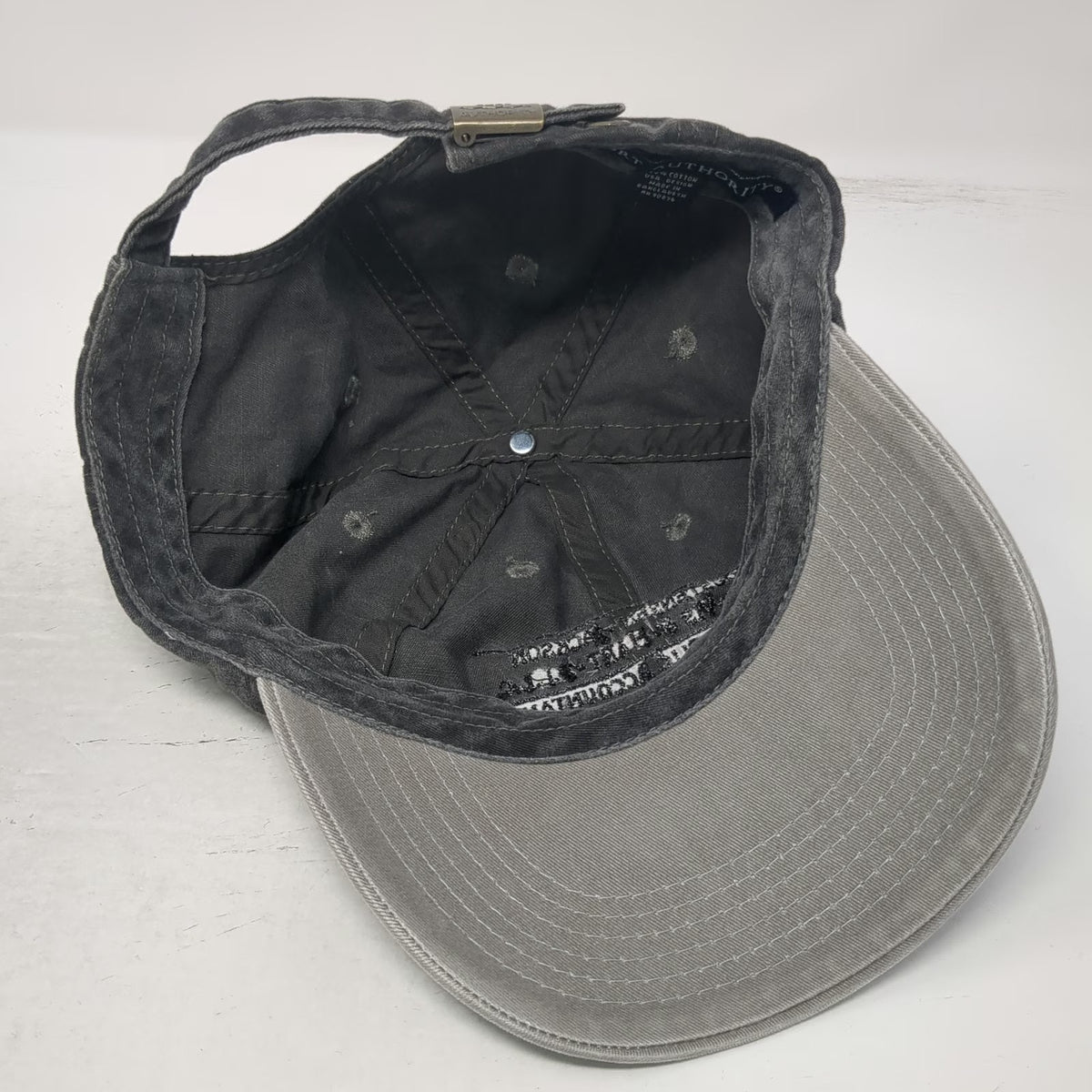 Port Authority Gray One Size Baseball Cap Acid Wash Slideback Accountant Hat