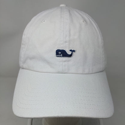 Vineyard Vines Whale Logo Slideback Hat White One Size Leather Strap