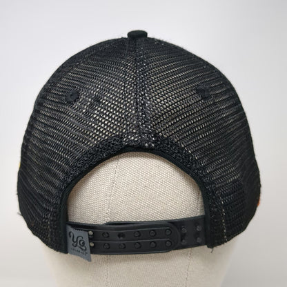 yocolorado Trucker Hat Black One Size Snapback Mesh Patch Rope Side Stripes Logo