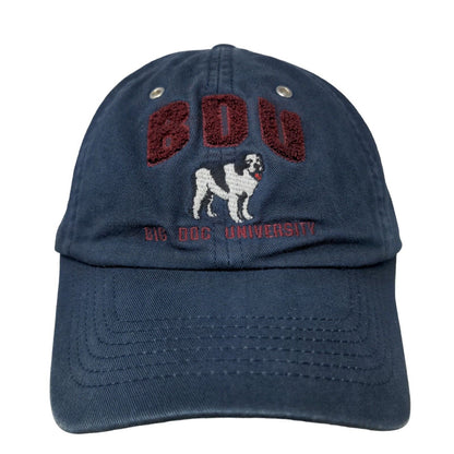 Big Dogs Men's Slideback Hat Blue Adjustable Embroidered BDU University Logo