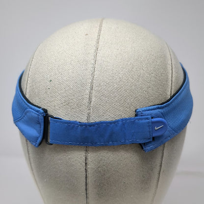 Nike Visor Blue One Size Featherlight Dri-FIT Embroidered Swoosh Strapback Hat