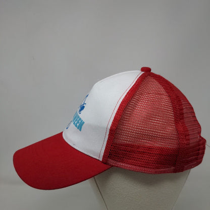 Shark Week Snapback Trucker Hat Red OSFA 5 Panel Mesh Back Discovery Channel