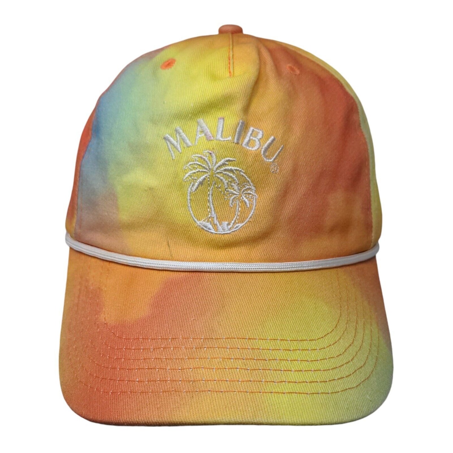 Malibu Snapback Hat Multicolor One Size Adjustable Embroidered Tie Dye Rope