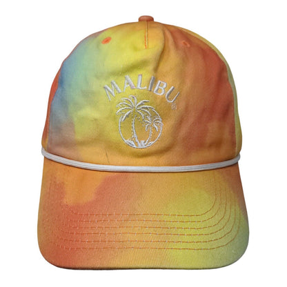 Malibu Snapback Hat Multicolor One Size Adjustable Embroidered Tie Dye Rope
