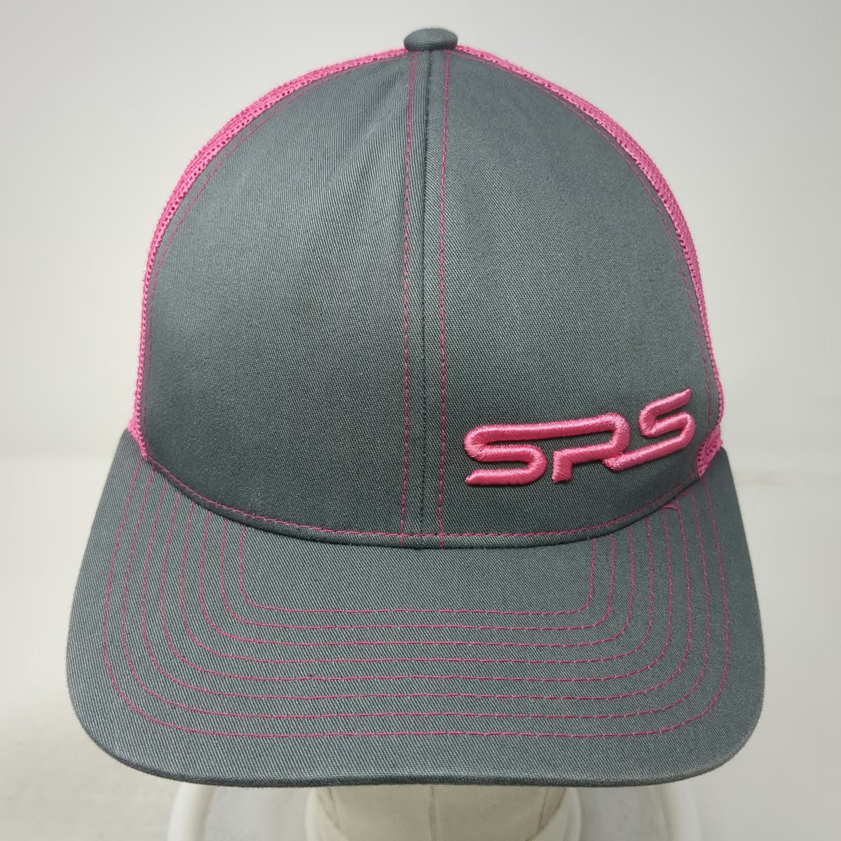 Pacific Headwear Gray Pink Trucker Hat OS SRS Snake River Stampede Mesh Snapback