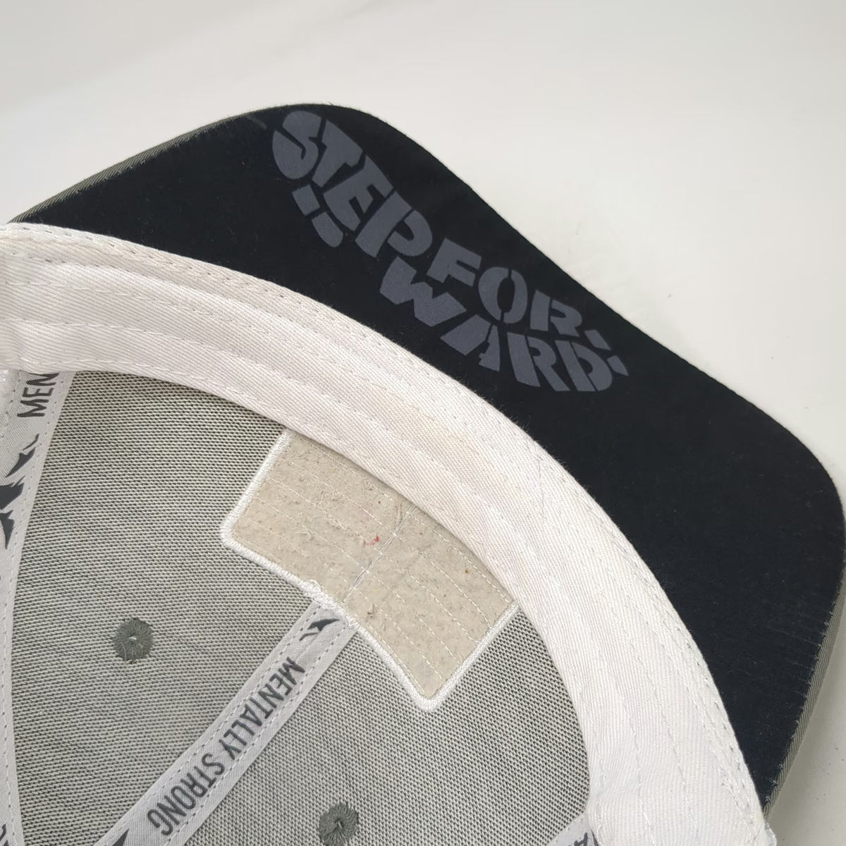Mentally Strong Gray Trucker Hat OSFM Top of Tamarack Mountain Patch Mesh Back