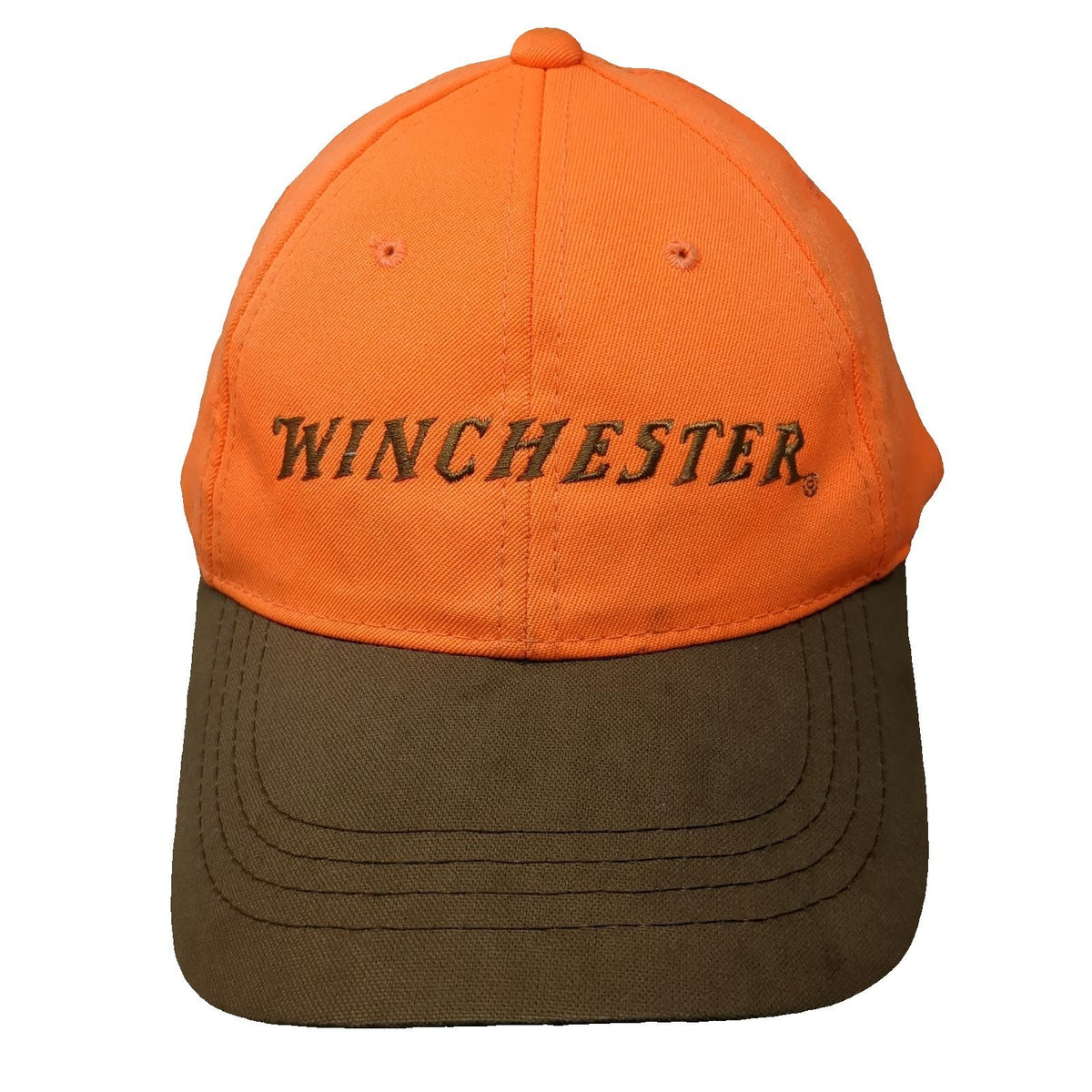Winchester Baseball Cap Orange One Size Brown Embroidered Slideback Hunting Hat