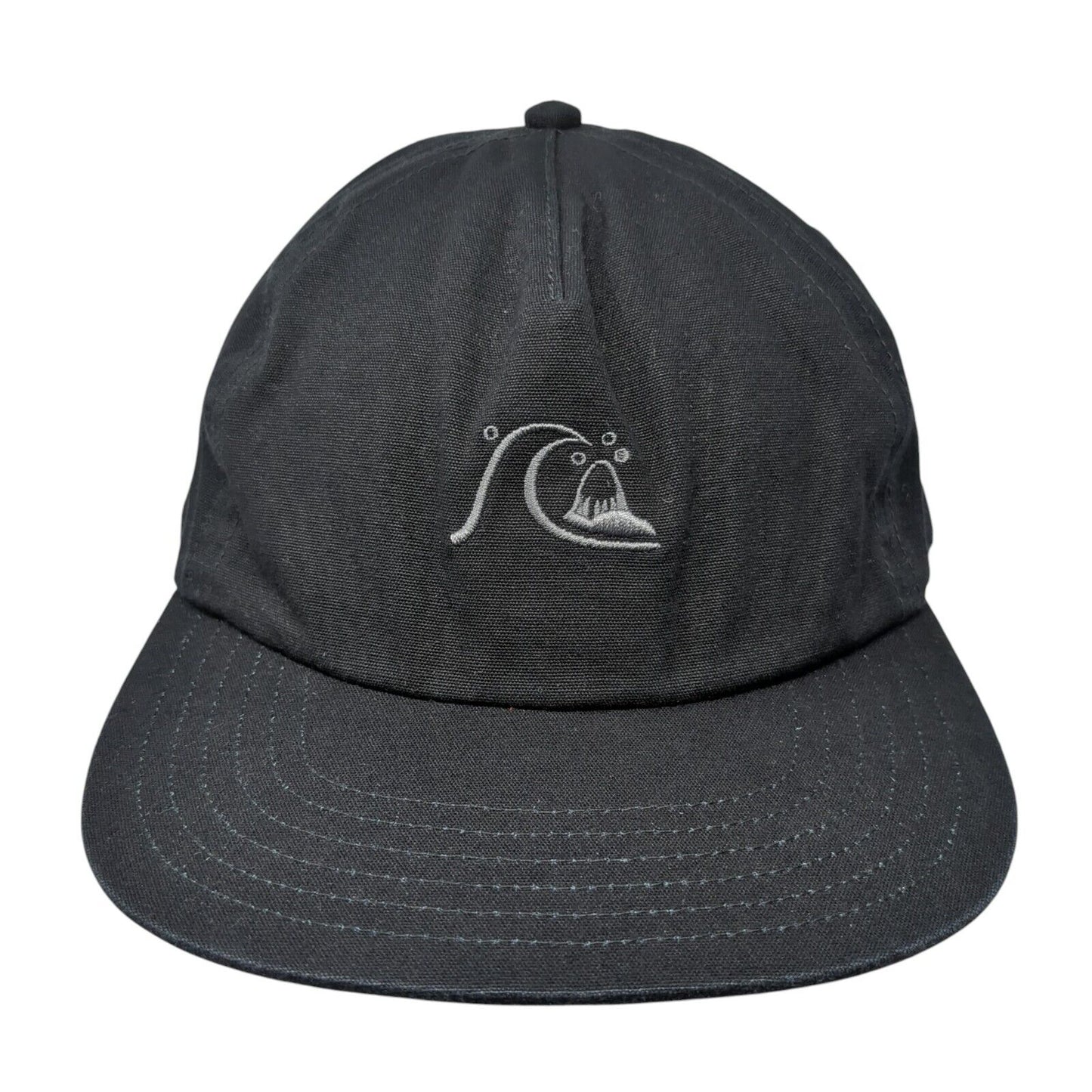 Quiksilver Snapback Hat Black One Size Adjustable Embroidered Netplus Cotton