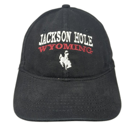 Dri Duck Baseball Cap Black One Size Jackson Hole Wyoming Bronco Hat Strapback