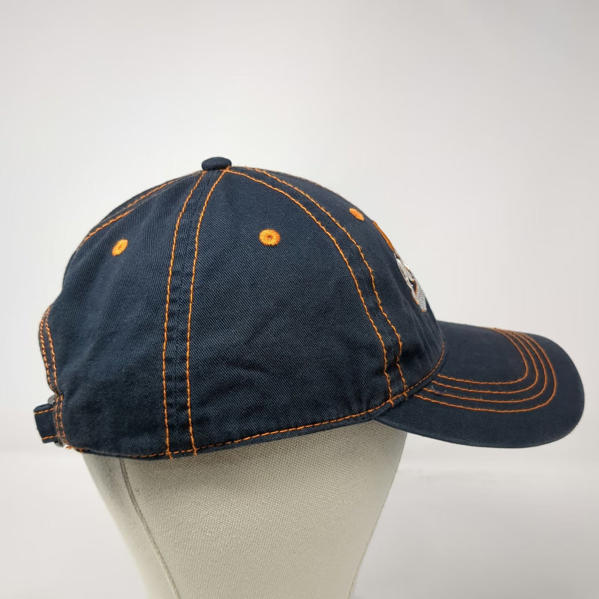Mountain Baseball Cap Blue OSFM Pikes Peak Colorado Hat Orange Contrast Stitch