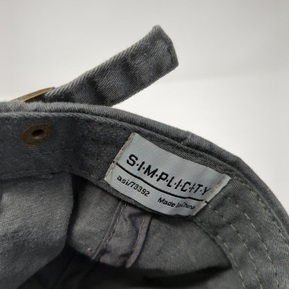 The Reserve Slideback Hat Gray One Size Adjustable Simplicity 6 Panel