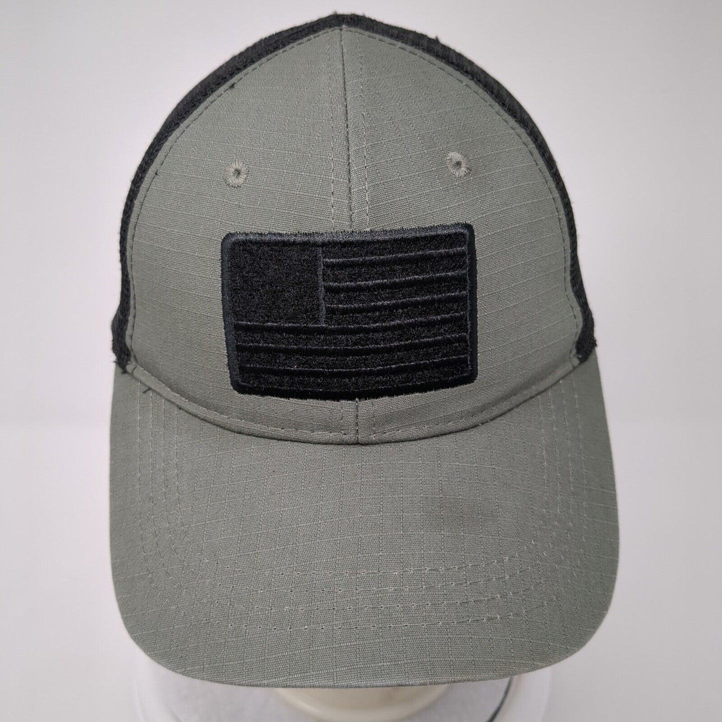 American Flag Mesh Back Trucker Hat Gray One Size Highland Tactical