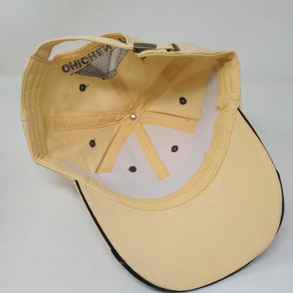 Cancun Mexico Slideback Hat Tan One Size Adjustable Embroidered Chichen-Itza