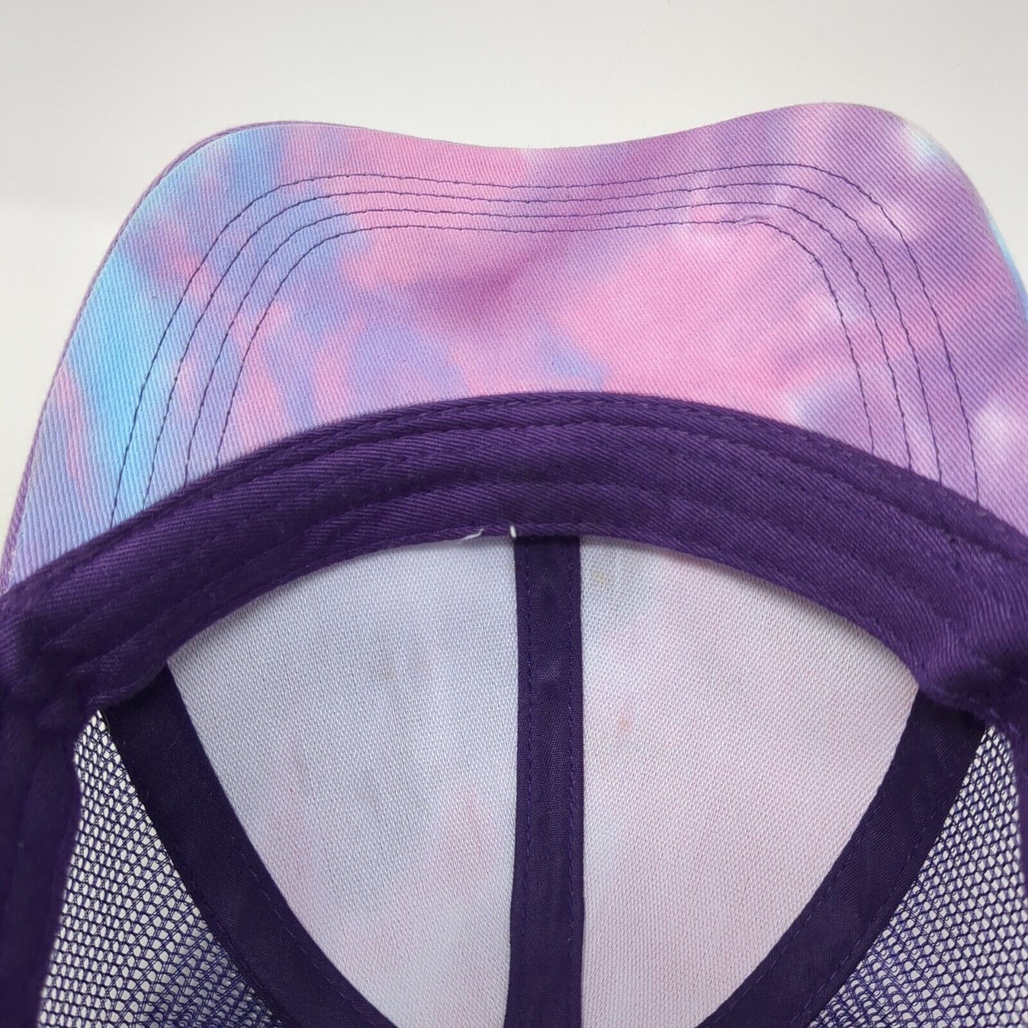 Unbranded Strapback Mesh Back Trucker Hat Multi One Size Tie Dye Ponytail