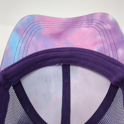 Unbranded Strapback Mesh Back Trucker Hat Multi One Size Tie Dye Ponytail