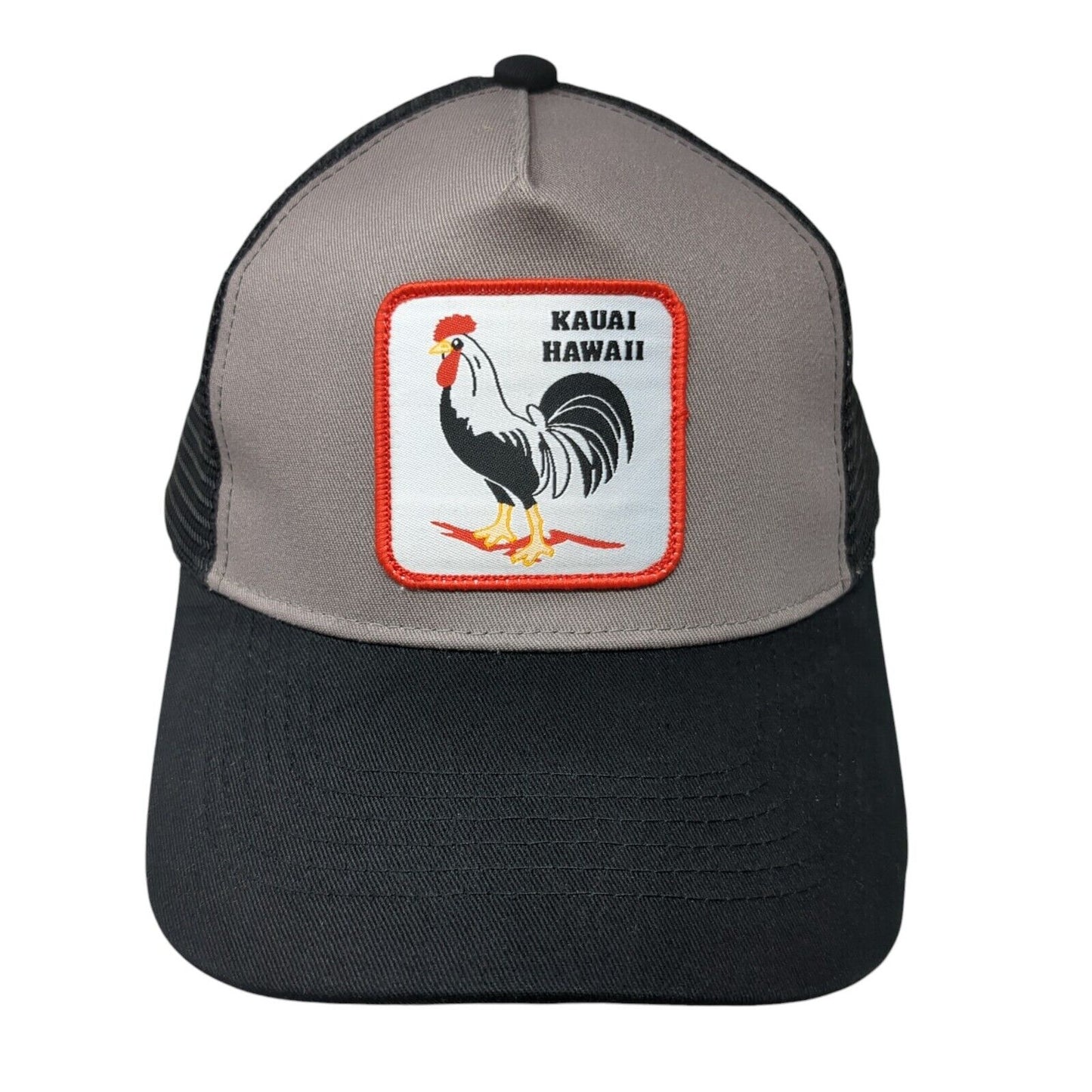 Kauai Hawaii Snapback Trucker Hat Black One Size Adjustable Mesh Back 6 Panel