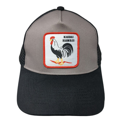 Kauai Hawaii Snapback Trucker Hat Black One Size Adjustable Mesh Back 6 Panel