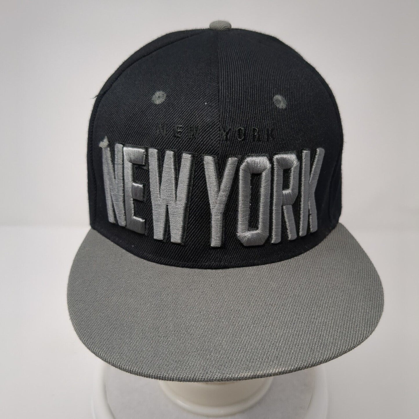 New York Snapback Hat Black One Size Embroidered Adjustable Colorblock