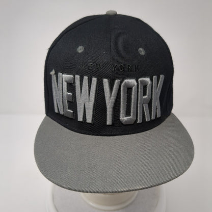 New York Snapback Hat Black One Size Embroidered Adjustable Colorblock