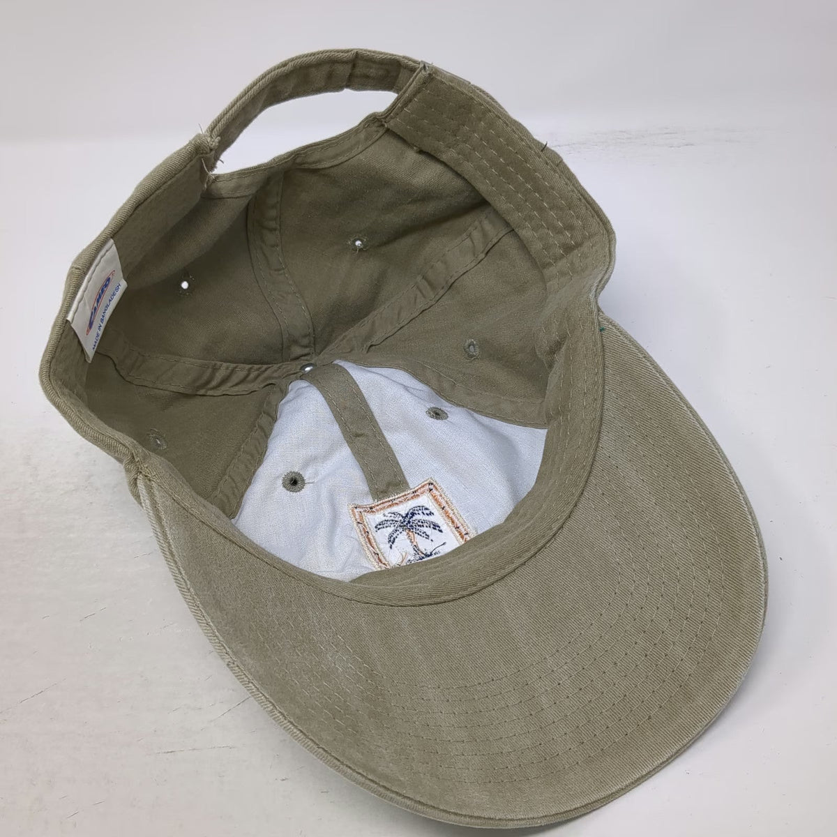 Cameo Aruba Palm Tree Beige Baseball Cap One Size Brushed Cotton Hat Slideback