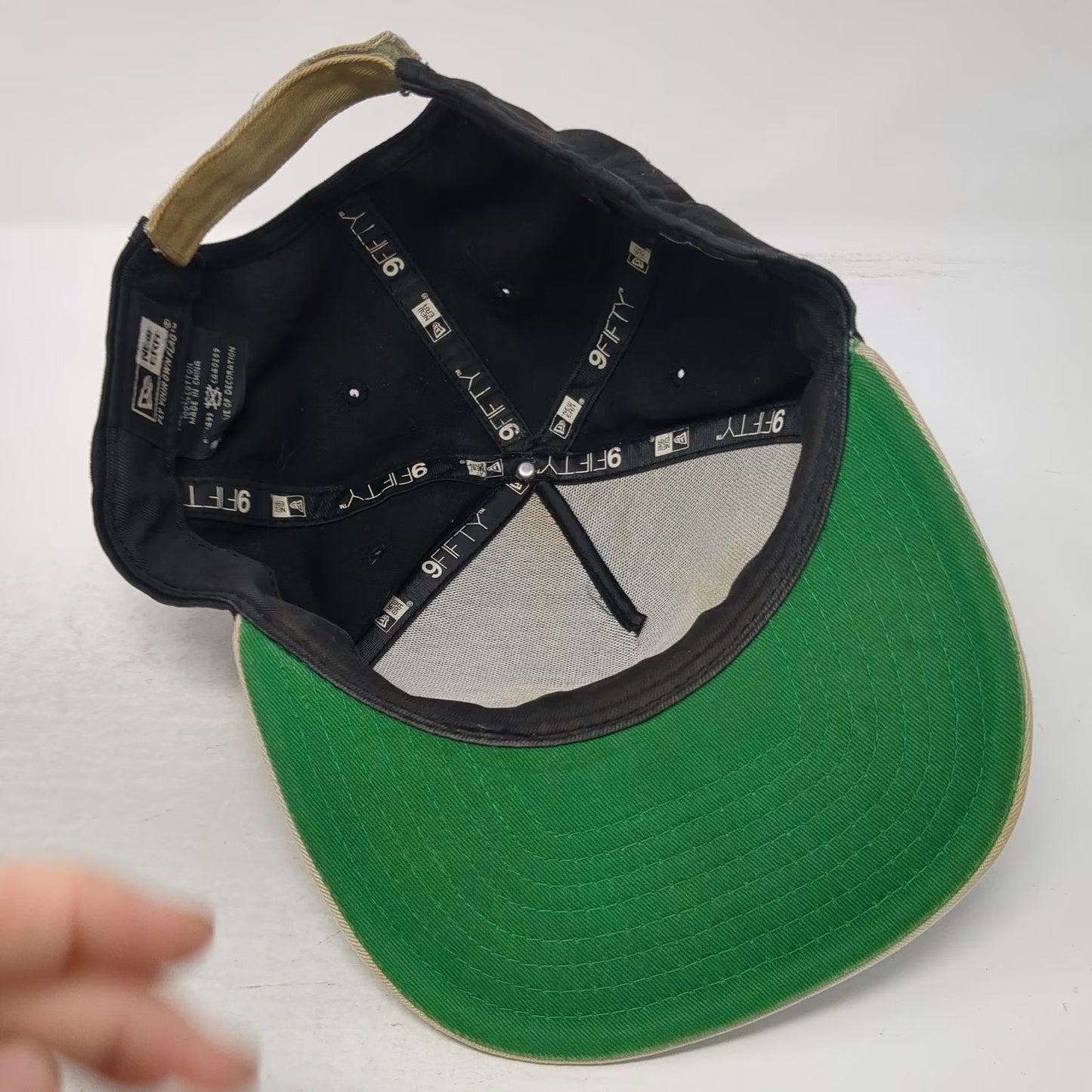 New Era Las Vegas Raiders NFL 5 Panel Black Beige Green Hat L Strapback 9FIFTY
