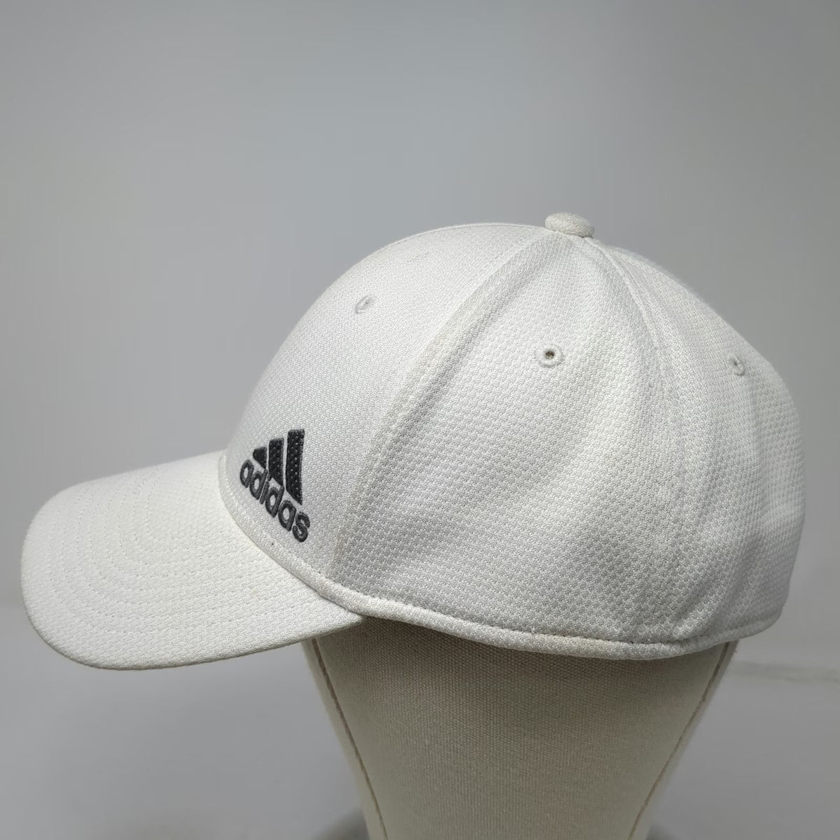 Adidas Baseball Cap White XL Stretch Fit Embroidered Mountain Logo Sport Hat