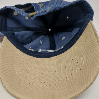 Blue Baseball Cap One Size Washington DC USA Flag Embroidered Slideback Hat