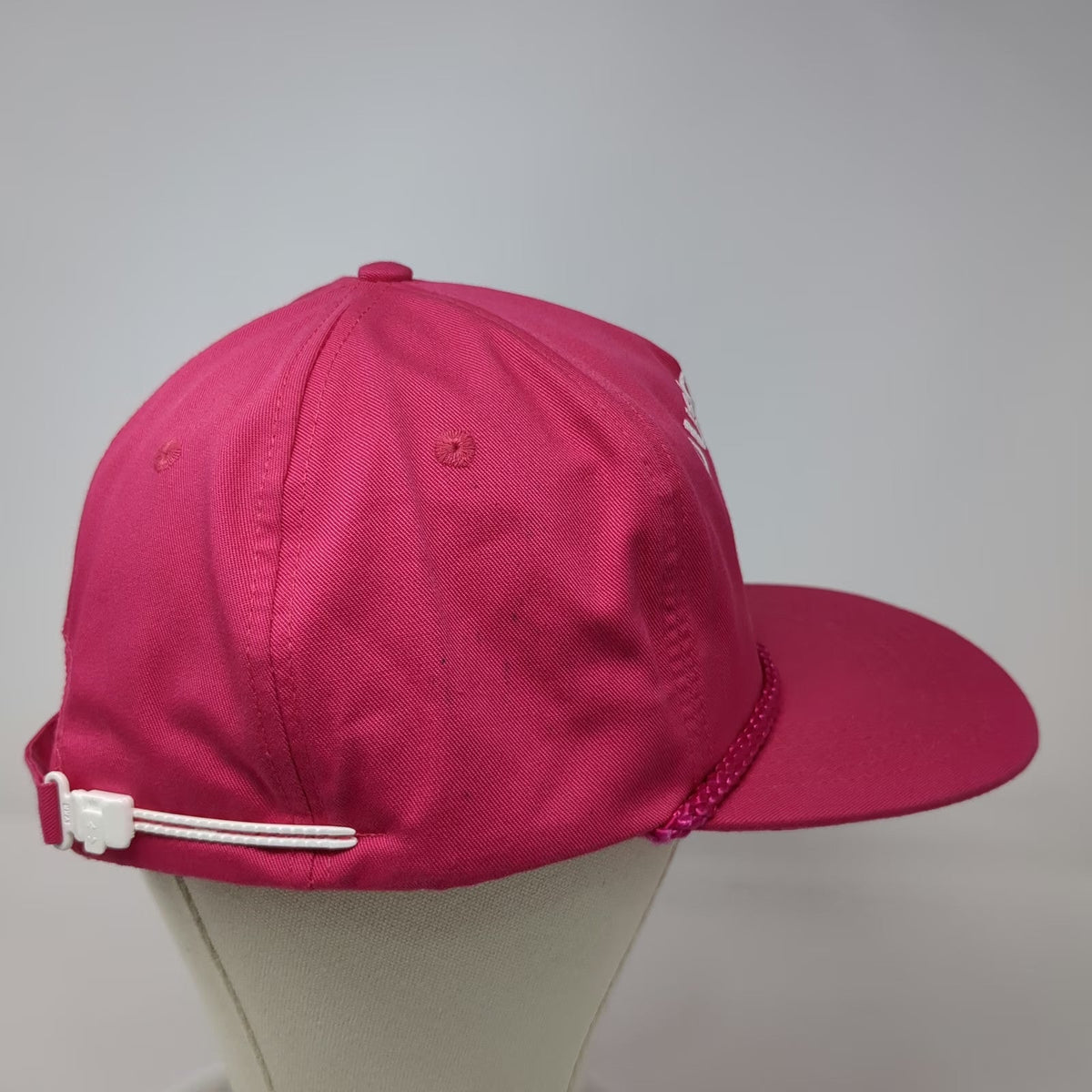 San Sun 5 Panel Pink One Size Rope Hat Dustchem GSL Slideback Embroidered