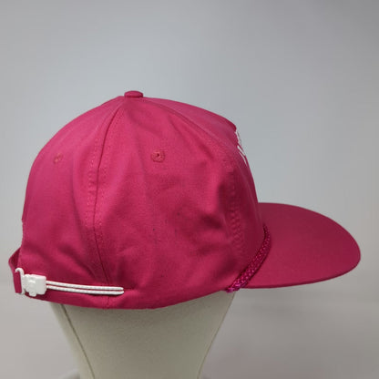 San Sun 5 Panel Pink One Size Rope Hat Dustchem GSL Slideback Embroidered