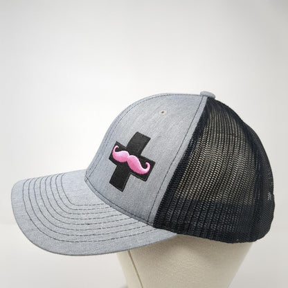 Cross Mustache Snapback Mesh Back Trucker Hat Gray One Size Richardson