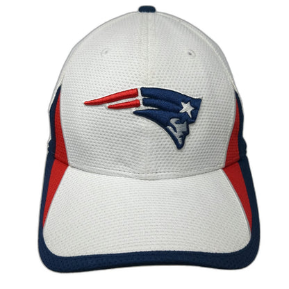 New England Patriots NFL New Era Cap White Size M 39THIRTY Stretch Fit Blue