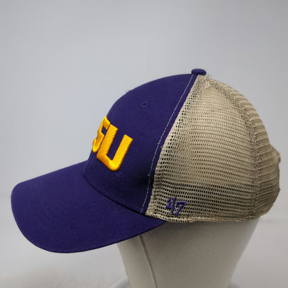 LSU Tigers NCAA '47 Trucker Hat Purple Yellow Beige One Size Mesh Snapback Logo