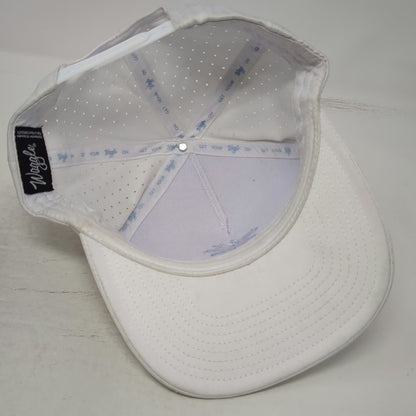 Waggle Trucker Hat White One Size Palm Tree Perforated Performance Snapback