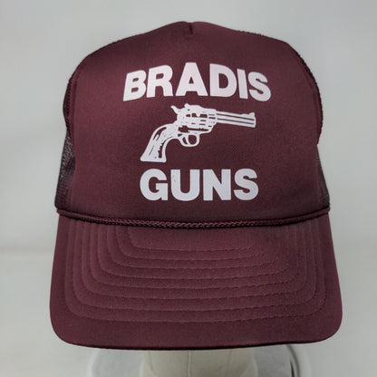 Bradis Guns Snapback Mesh Back Rope Trucker Hat Red Adult Fit All Adjustable