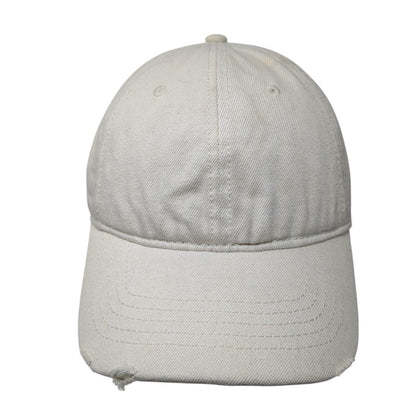 Unbranded Slideback Hat Tan One Size Adjustable Distressed Bleach Denim Blank