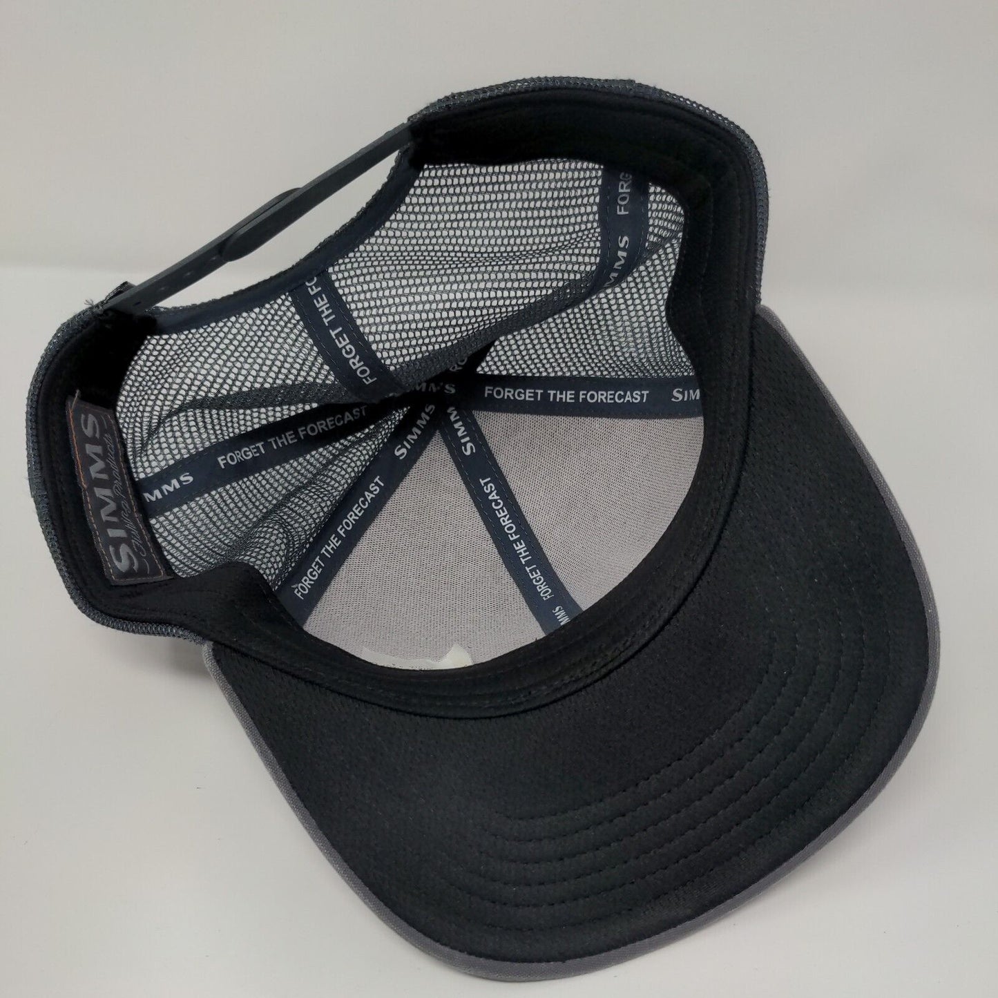 Simms Fishing Snapback Trucker Hat Gray One Size Mesh Back Outdoor
