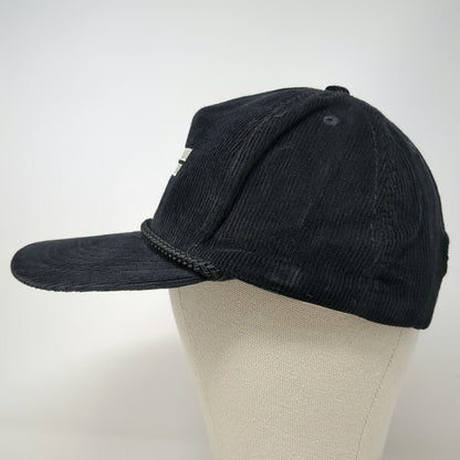 Tonkin Inc. 5 Panel Black Hat One Size Corduroy Rope CF Snapback Cotton Logo Cap