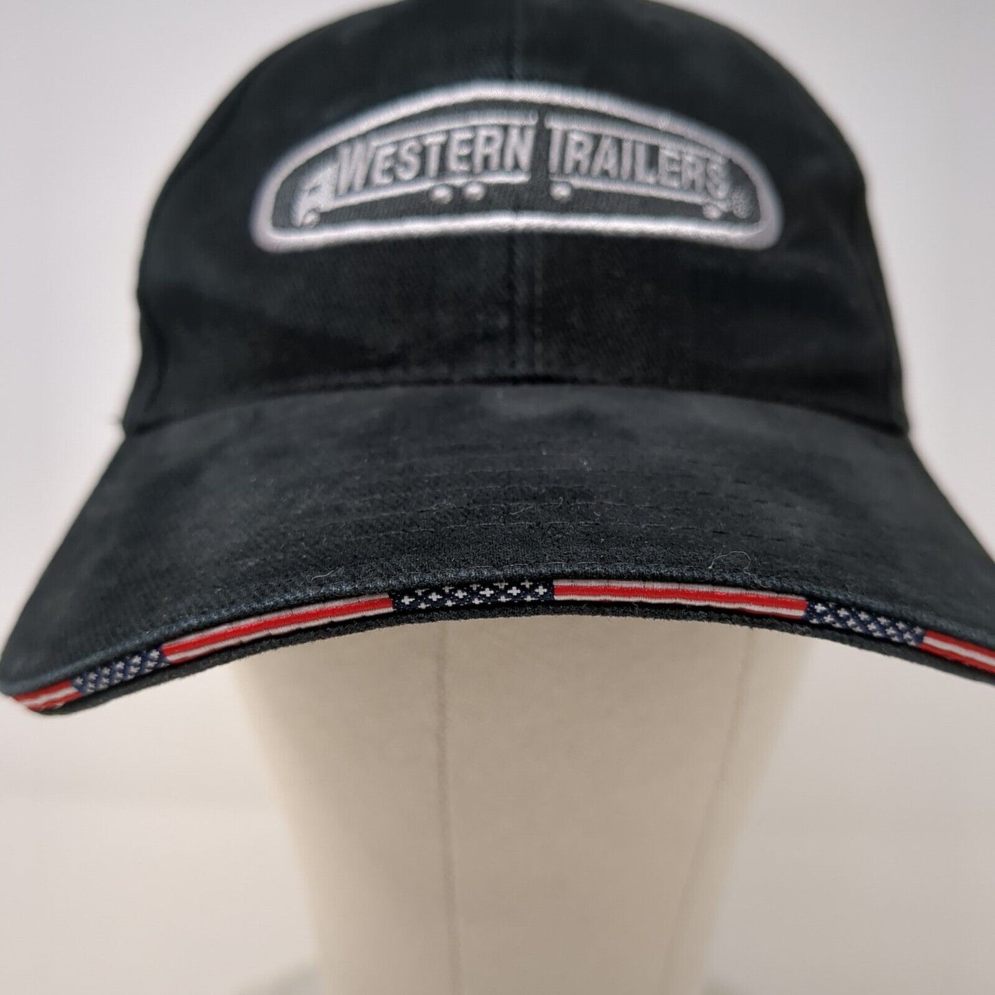 Western Trailers Slideback Hat Black One Size Adjustable Embroidered